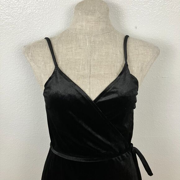 Who What Wear Velvet Wrap Dress Size S Sleeveless Witchy Gothic Romantic - Picture 2 of 10